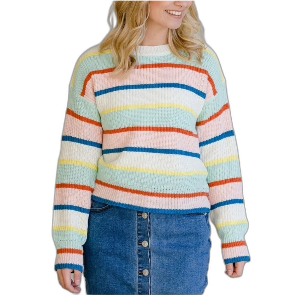 Le Lis Colorful Striped Crew Neck Sweater